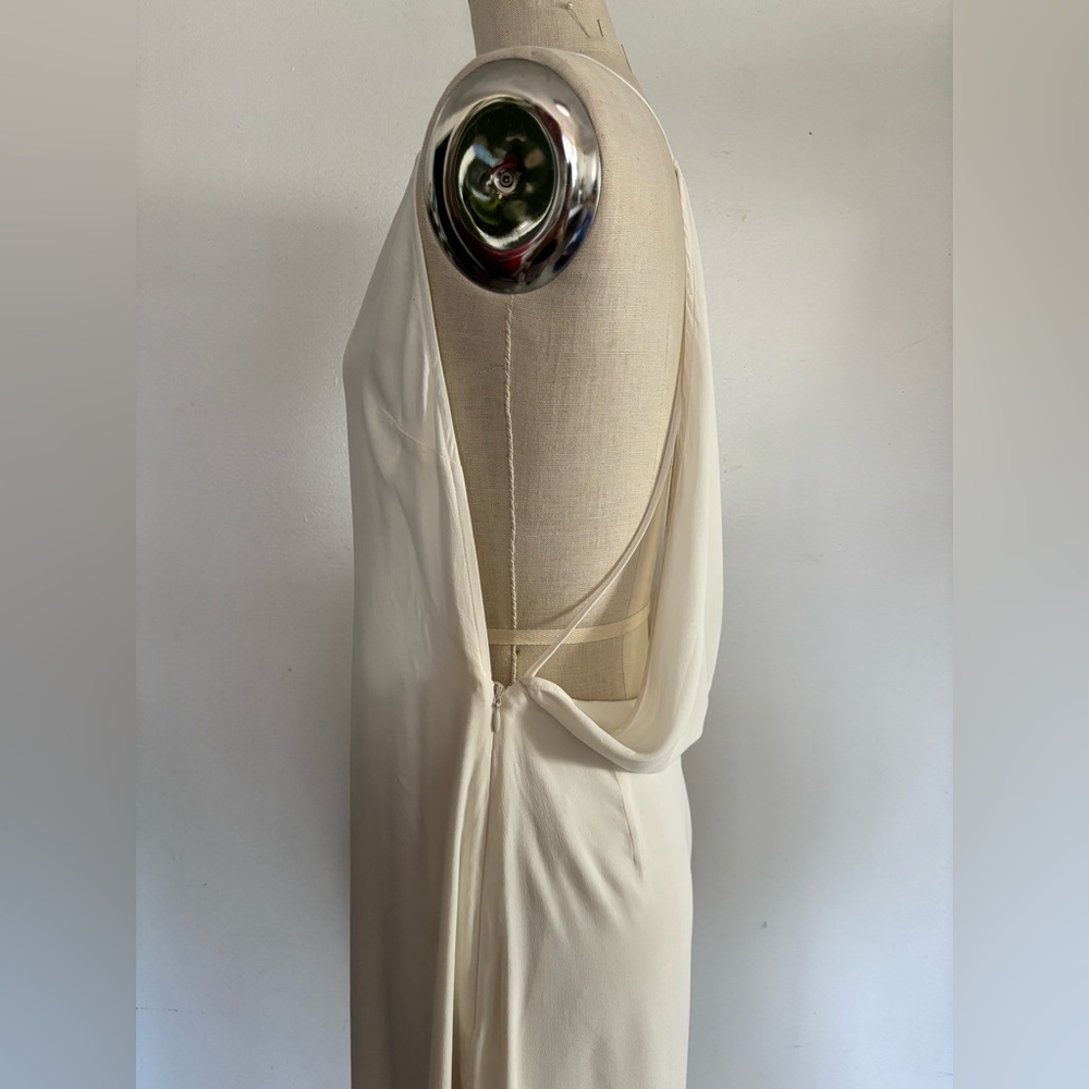 STAUD Machu Silk Cream V-Neck Spaghetti Strap Slip Maxi Dress - Picture 6 of 10